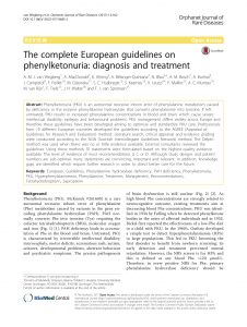 European PKU Guidelines